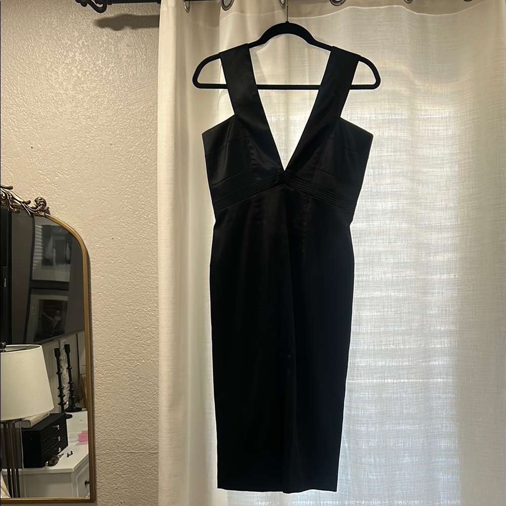 Just Cavalli Black Silk V-Neck Dress